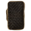 Brown woven-print and gold mobile leather case