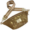 XL beige and gold vintage calf-hair leather belt bag
