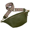 XL olive green leather belt bag