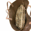 Hearts. Nude alligator-print leather shoulder bag