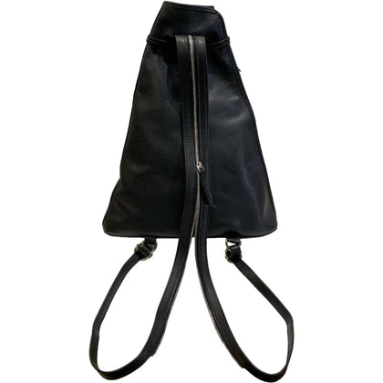 Mongomery. Black leather backpack