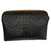 XL taba and black alligator-print leather double box