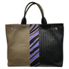 Tribeca M. Taupe and lilac double face leather tote bag