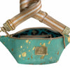 XL turquoise and gold vintage calf-hair leather belt bag