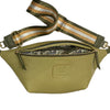 XL avocado green leather belt bag