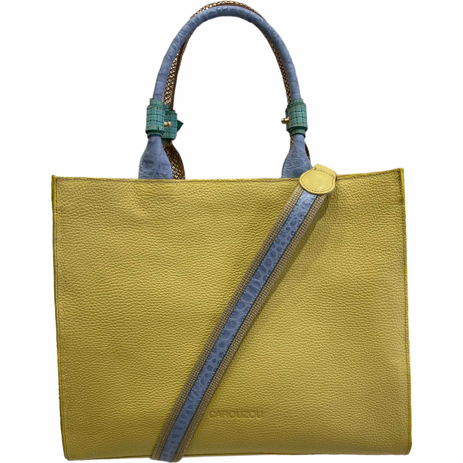 Felice. Yellow art leather tote bag
