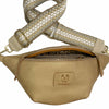 Gold matte leather belt bag