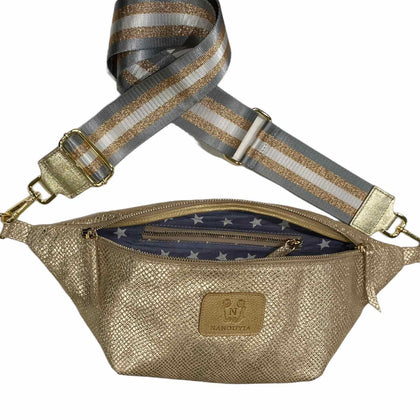 XL antico gold leather belt bag