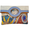 Circle flat. Art sun and off-white leather messenger bag