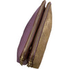 XL lilac and gold leather double box