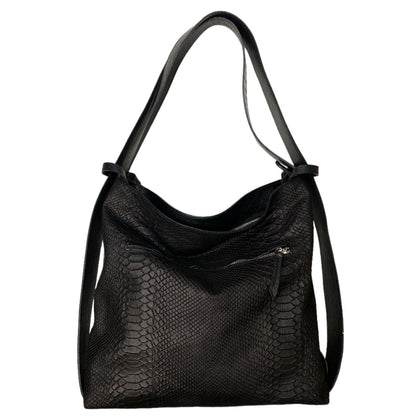 Alice L. Black anaconda-print shoulder bag and backpack