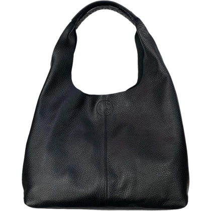 Inna. Black minimal leather shoulder bag