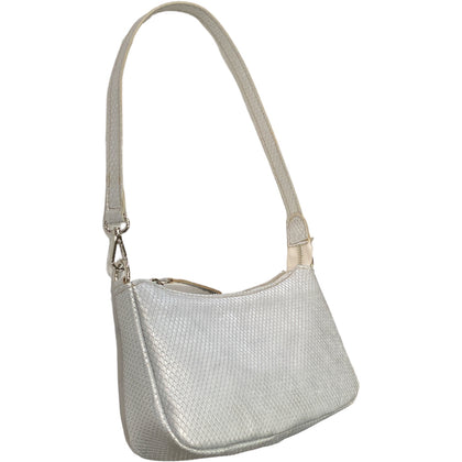 Natalie Small. Light silver leather evening bag