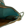 Turquoise woven-print and gold leather flaski L