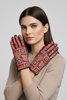 Burgundy fashion gloves