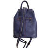 Travelling. Navy blue leather backpack