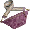 Lilac geometric leather belt bag