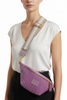 Lilac geometric leather belt bag