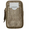 Beige alligator-print and gold mobile leather case