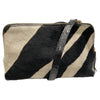 Box XL. Black and white calf-hair leather messenger bag