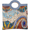 Circle flat. Art sun and off-white leather messenger bag