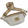 XL white mermaid and gold leather belt bag
