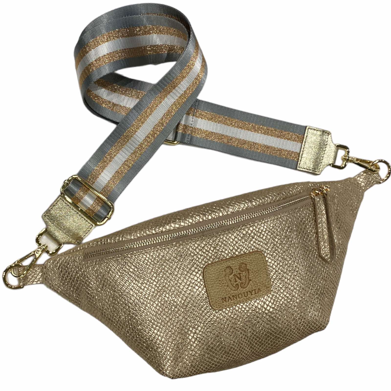 Antico gold leather belt bag