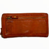 Leather handwoven zip around wallet