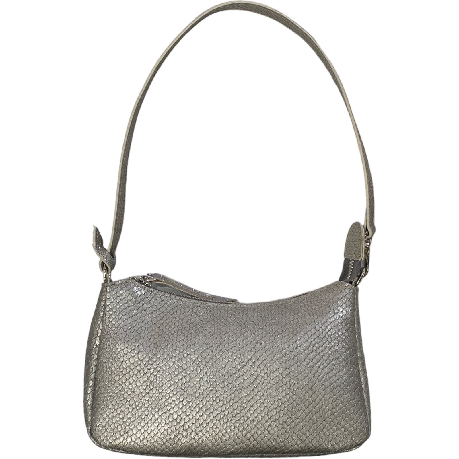 Natalie Small. Dark silver leather evening bag