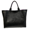 Tribeca L. Black and lilac leather tote bag