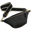 REGULAR. BLACK SOFT LEATHER BELT BAG