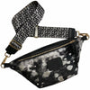 Black and silver vintage calf-hair leather belt bag