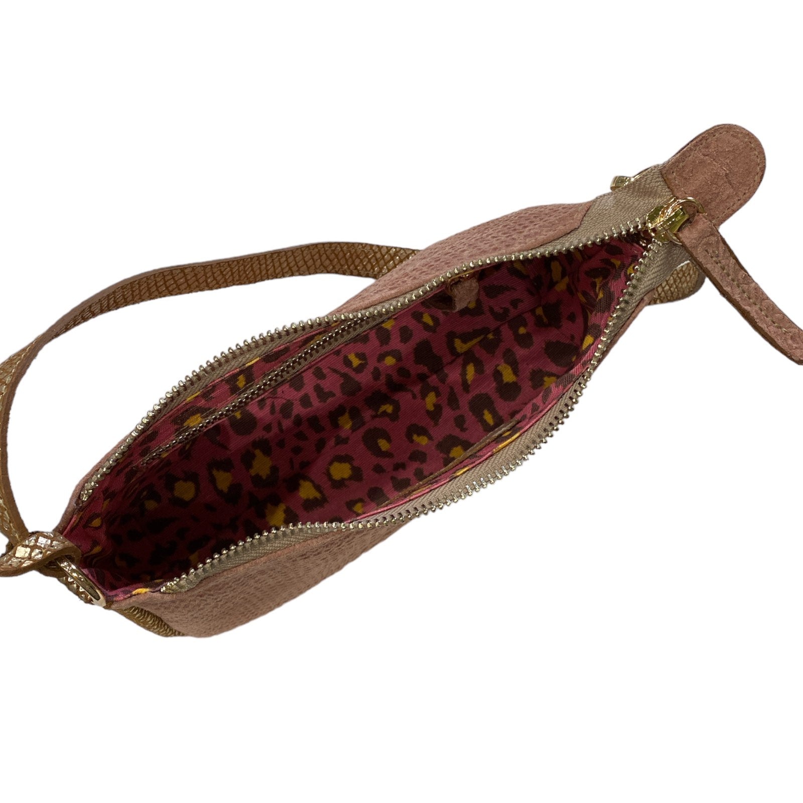 Natalie Small. Pink and gold leather evening bag