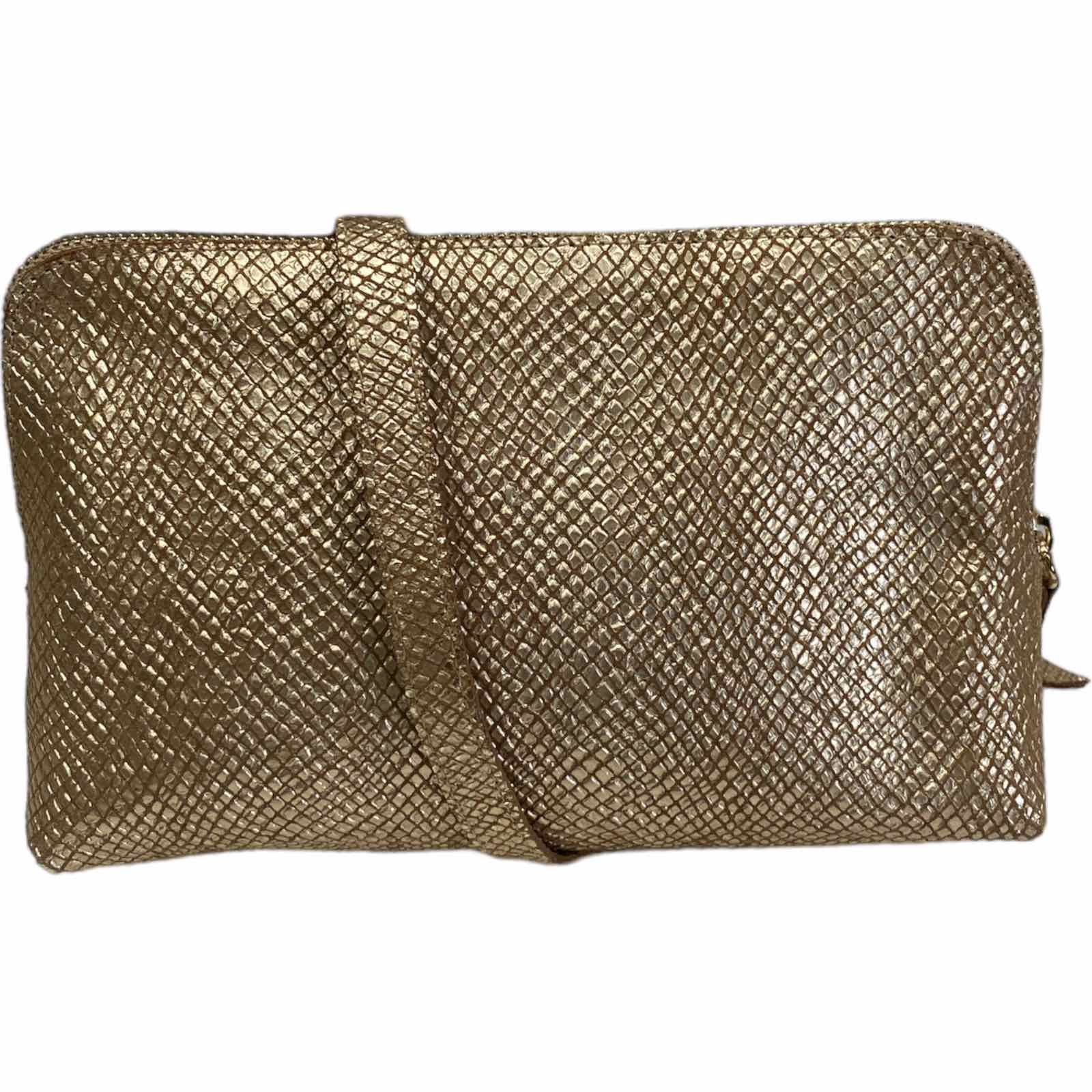 Box XL. Gold leather messenger bag