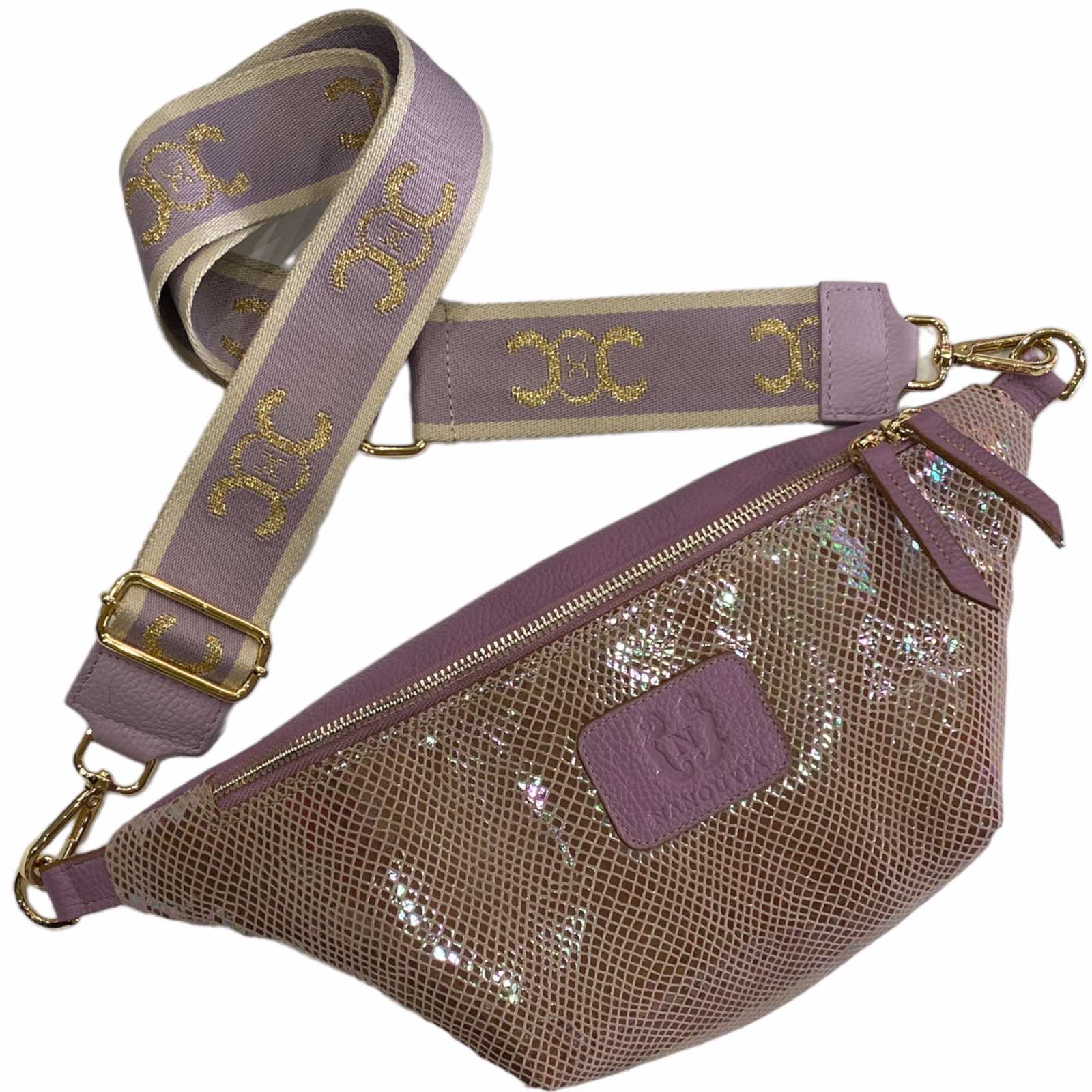 Lilac mermaid leather belt bag