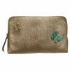 Box XL. Gold leather messenger bag with butterflies