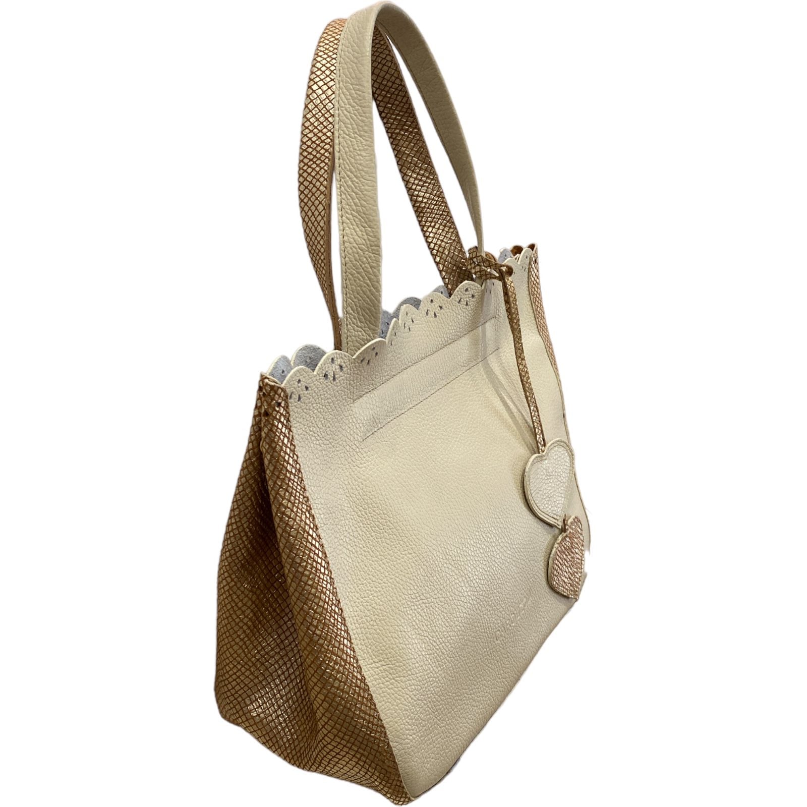 Darling. Vanilla and gold leather chic shoulder bag