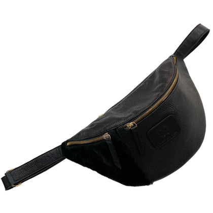 Alexia M. Black leather belt bag