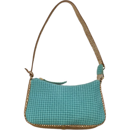 Natalie Small. Turquoise and gold leather evening bag