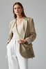 Beige alligator-print and gold leather flaski L