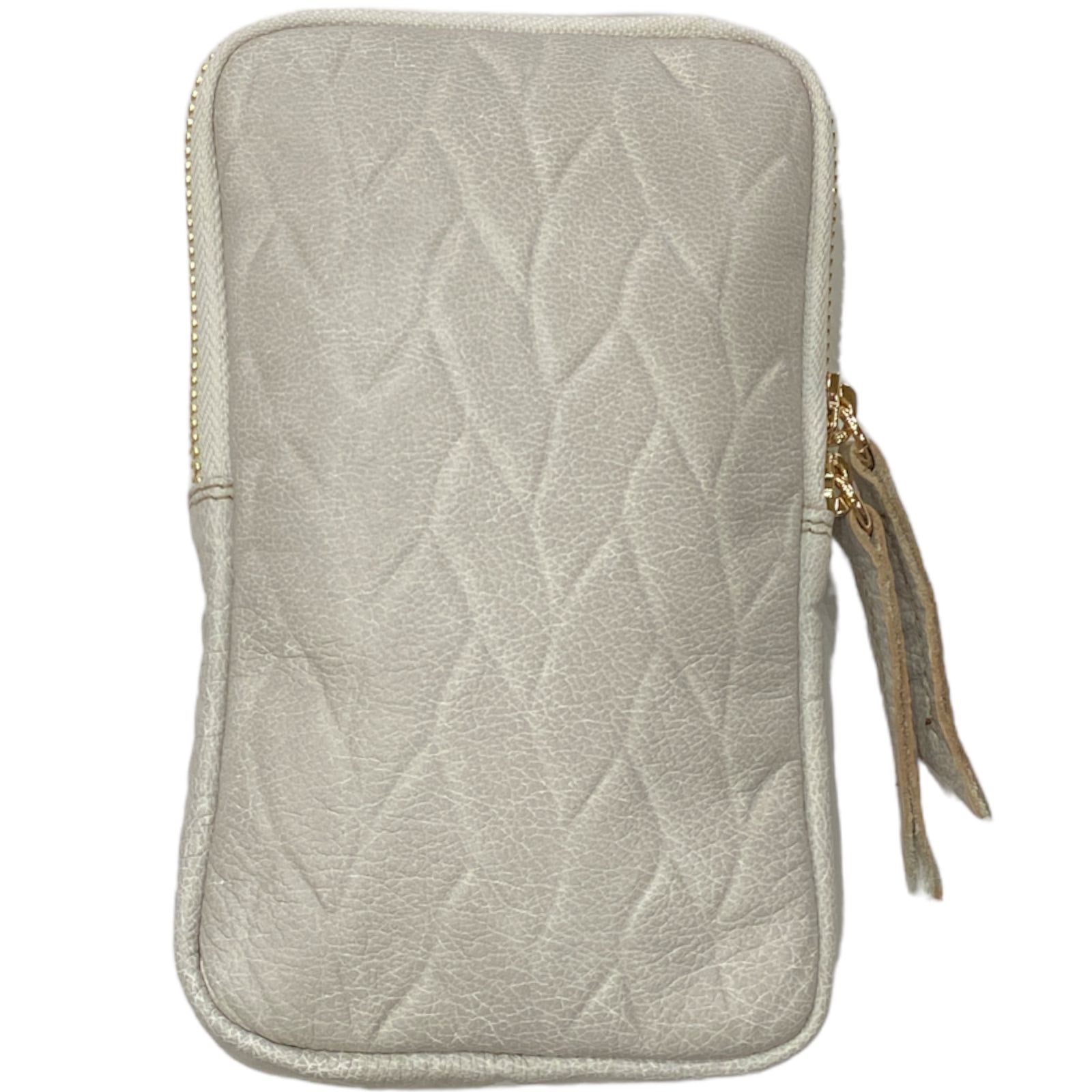 Off-white woven-print mobile leather case