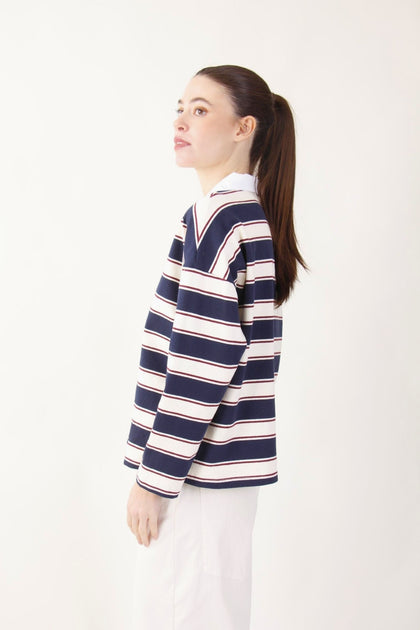 COLLEGE CHIC STRIPES SHIRT-TOP