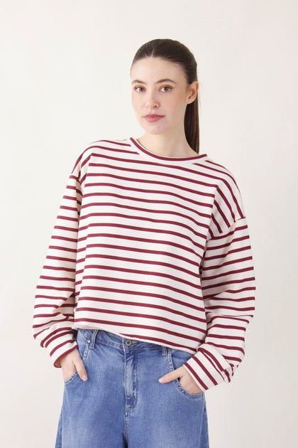 COLLEGE CHIC STRIPES TOP