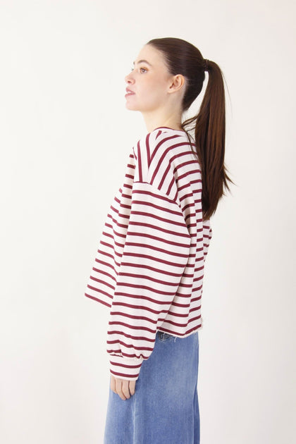 COLLEGE CHIC STRIPES TOP