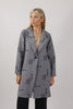 GREY ART COAT WITH BLACK LETTERS
