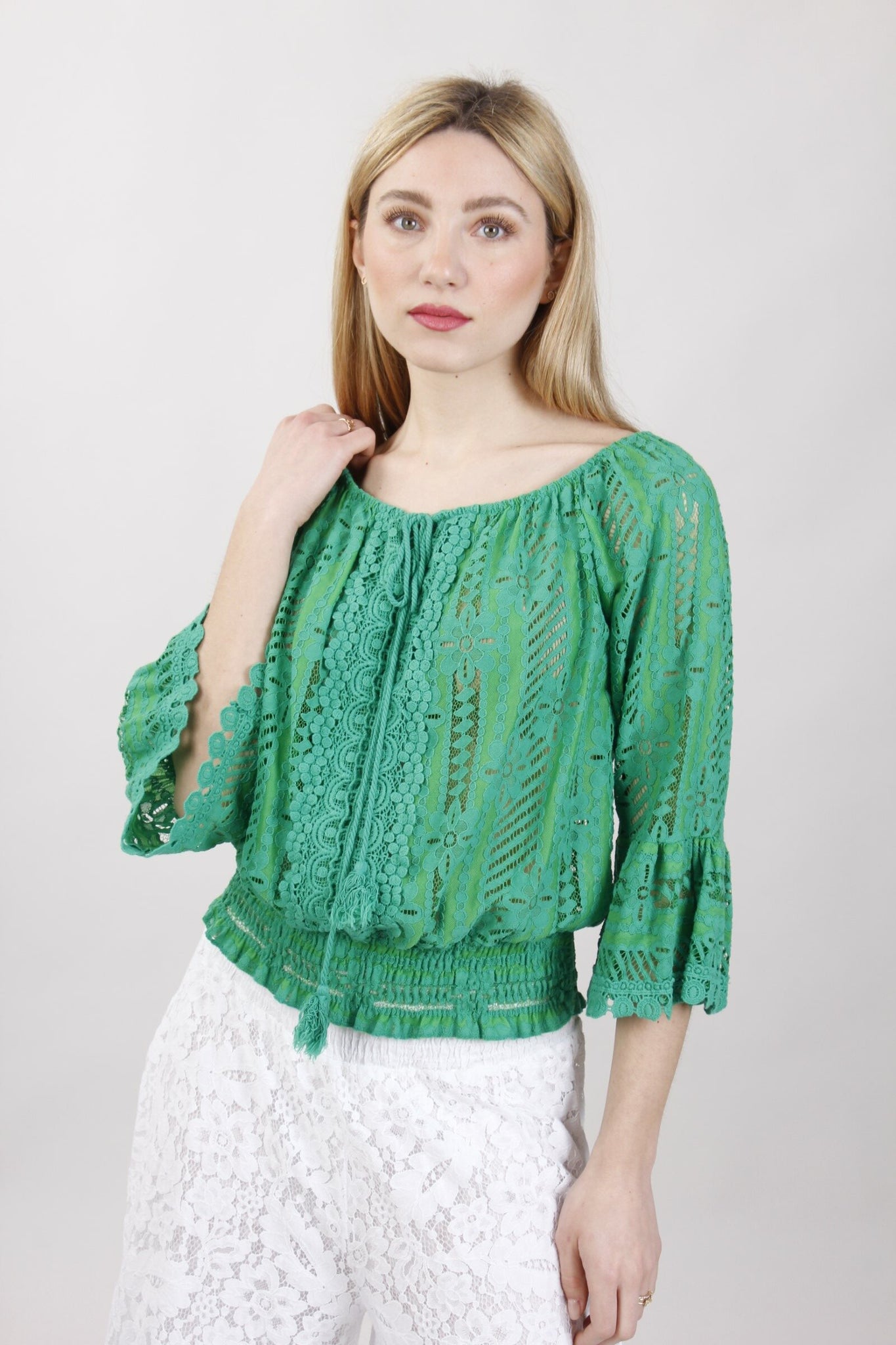 Lovely cotton lace top in many colors