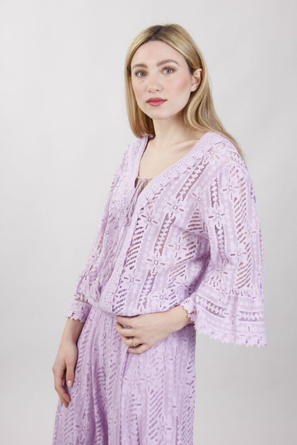 Lilac chic v lace top