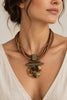 BROWN WITH OLIVE SHADES CHOKER