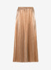 ROSE GOLD WET LOOK PLEATED SKIRT