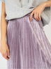 SOFT LILA WET LOOK PLEATED SKIRT